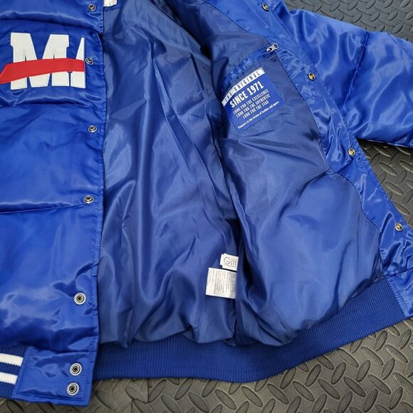Starter  Buffalo Bills Mafia Bronx Bubble Blue Button Down Jacket Mens XL - Picture 8 of 8